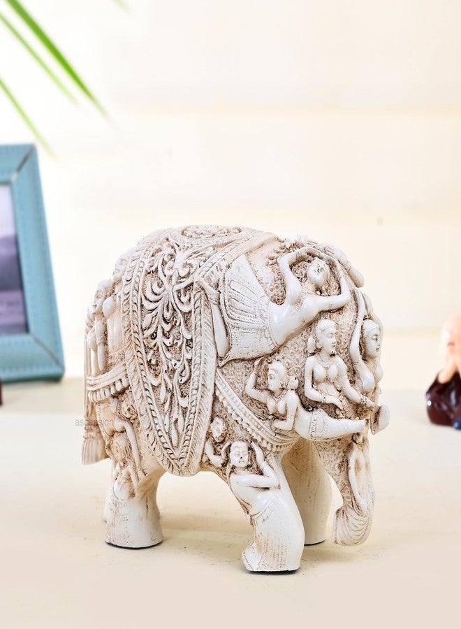 أسينشين تمثال فيل مصنوع يدويًا من Ascension، قطعة ديكور فنغ شوي فاستو لجلب الحظ، مناسب للمنزل وغرفة المعيشة والفندق والمطعم، تمثال حيواني، تحفة فنية عتيقة على شكل فيل، زينة ديوالي - Image 1